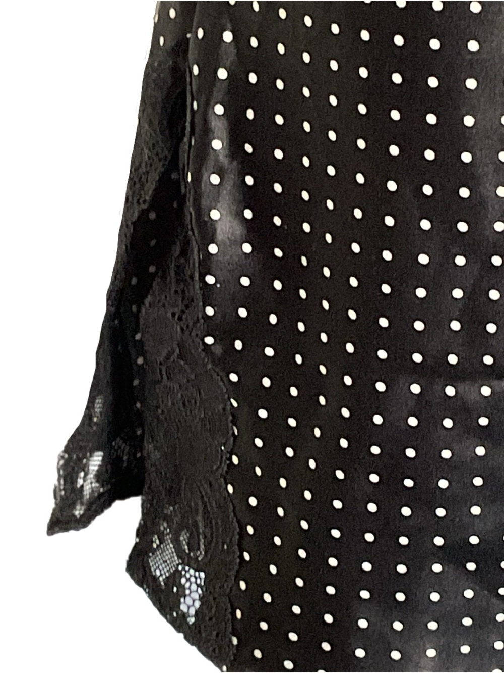Victoria's Secret XS Black Satin Polka Dot Sexy Chemise Lace Slip Y2K - Picture 5 of 16